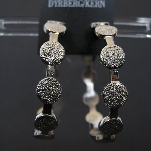 Dyrberg/Kern Juanita diamond cut open hoop earrings - Picture 5 of 9